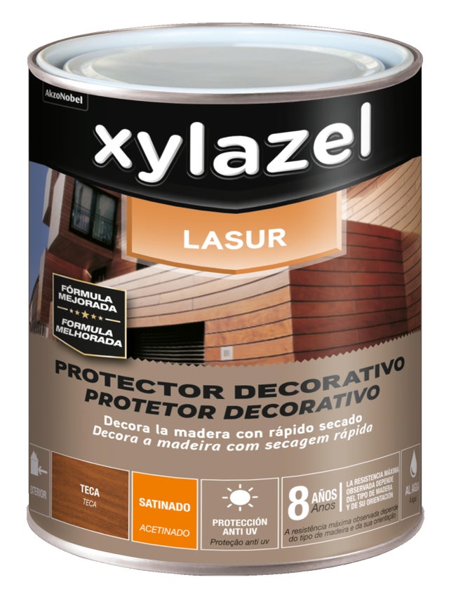 LASUR ACRILICO SATINADO XYLAZEL 4L TECA