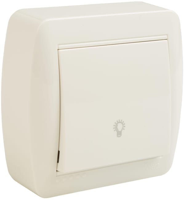 PULSADOR LUZ MURAL SUPERFICIE BLANCO - 1