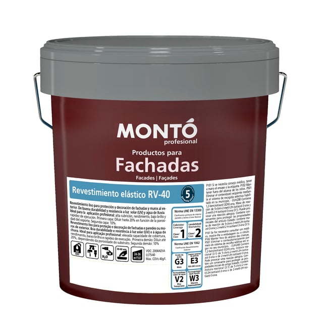 BASE PINTURA FACHADAS ELASTOMERA MATE MONTO PROF 12L TONOS CLAROS