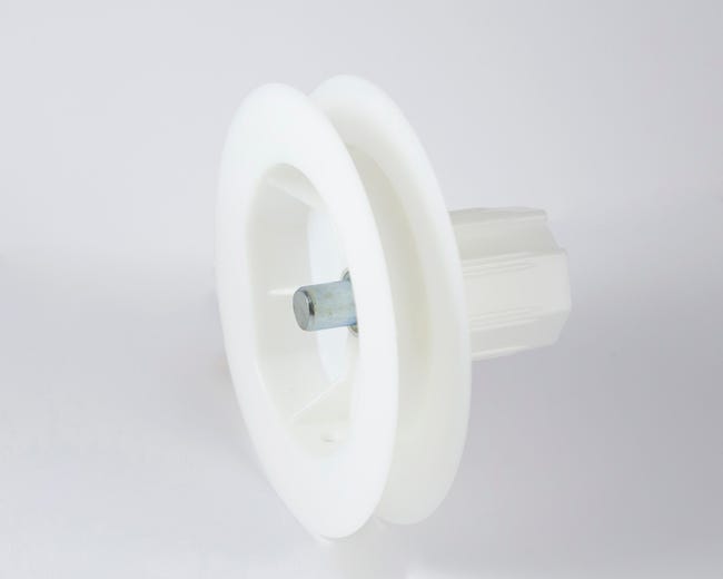 POLEA DE PVC COMPACTO 120 CON ESPIGA PARA EJE 40 MM Y CINTA 20 MM - 1