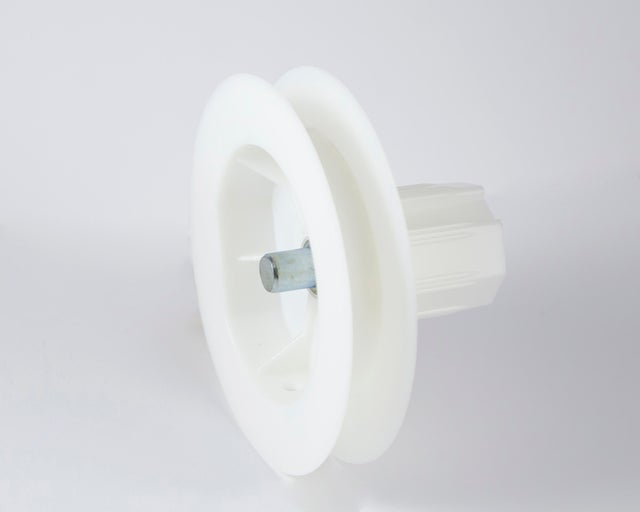 POLEA DE PVC COMPACTO 120 CON ESPIGA PARA EJE 40 MM Y CINTA 20 MM