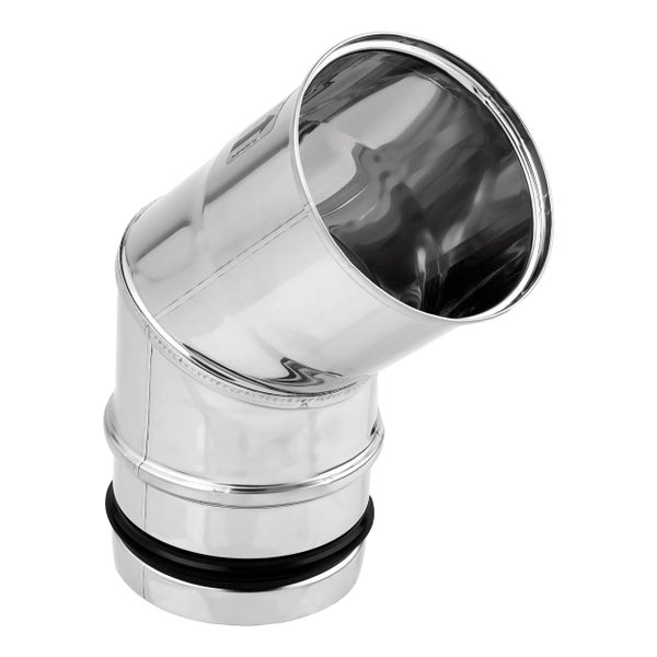 CODO 45º INOXIDABLE PARED SIMPLE 80MM