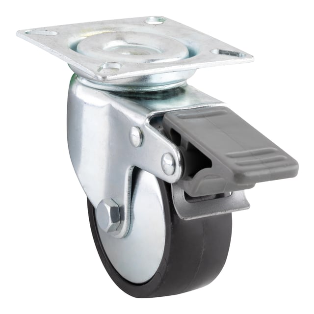 RUEDA HERRAJE 80MM POLIAMIDA. HASTA 65KG. LLANTA METAL