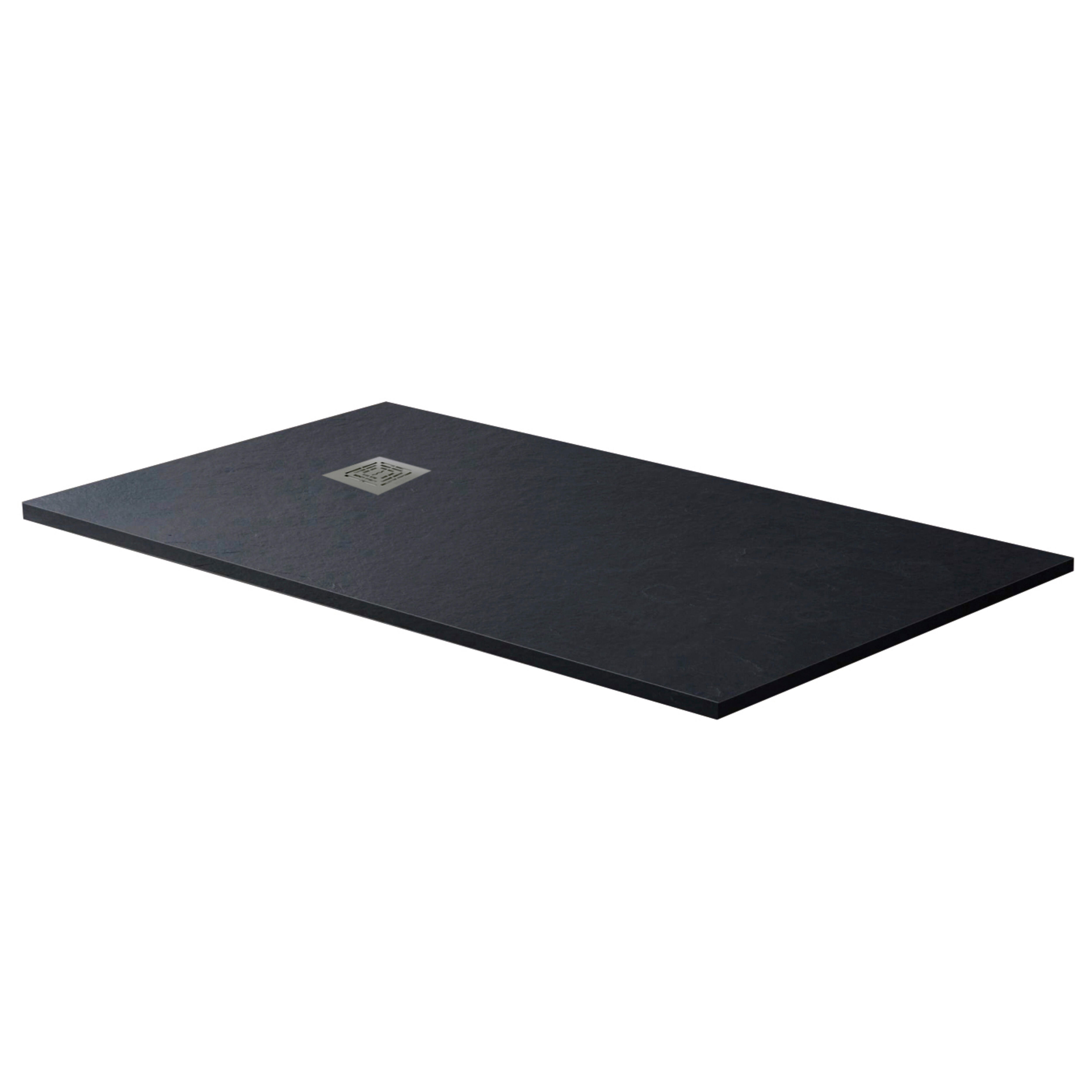 PLATO DE DUCHA RESINA RECTANGULAR NEGRO 70X140X3CM - 3