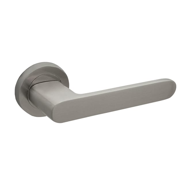 JUEGO MANIVELA CON ROSETA REDONDA NIQUEL SATINADO KHOR - 1