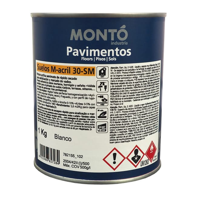 PINTURA SEÑALIZACIÓN Y PARKING 1KG BLANCO - 1