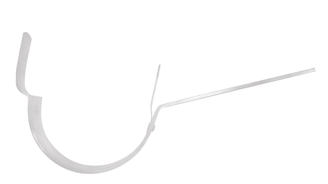 SOPORTE EVACUACIÓN PLUVIALES METÁLICO PLETINA DOBLE LENGÜETA ACERO PRECALADO BLANCO - 1