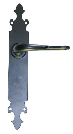 JUEGO DE MANILLAS PLACA CIEGA FORJA NEGRA R 202