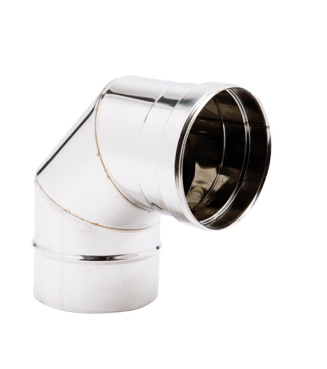 CODO 90º INOXIDABLE PARED SIMPLE 125MM