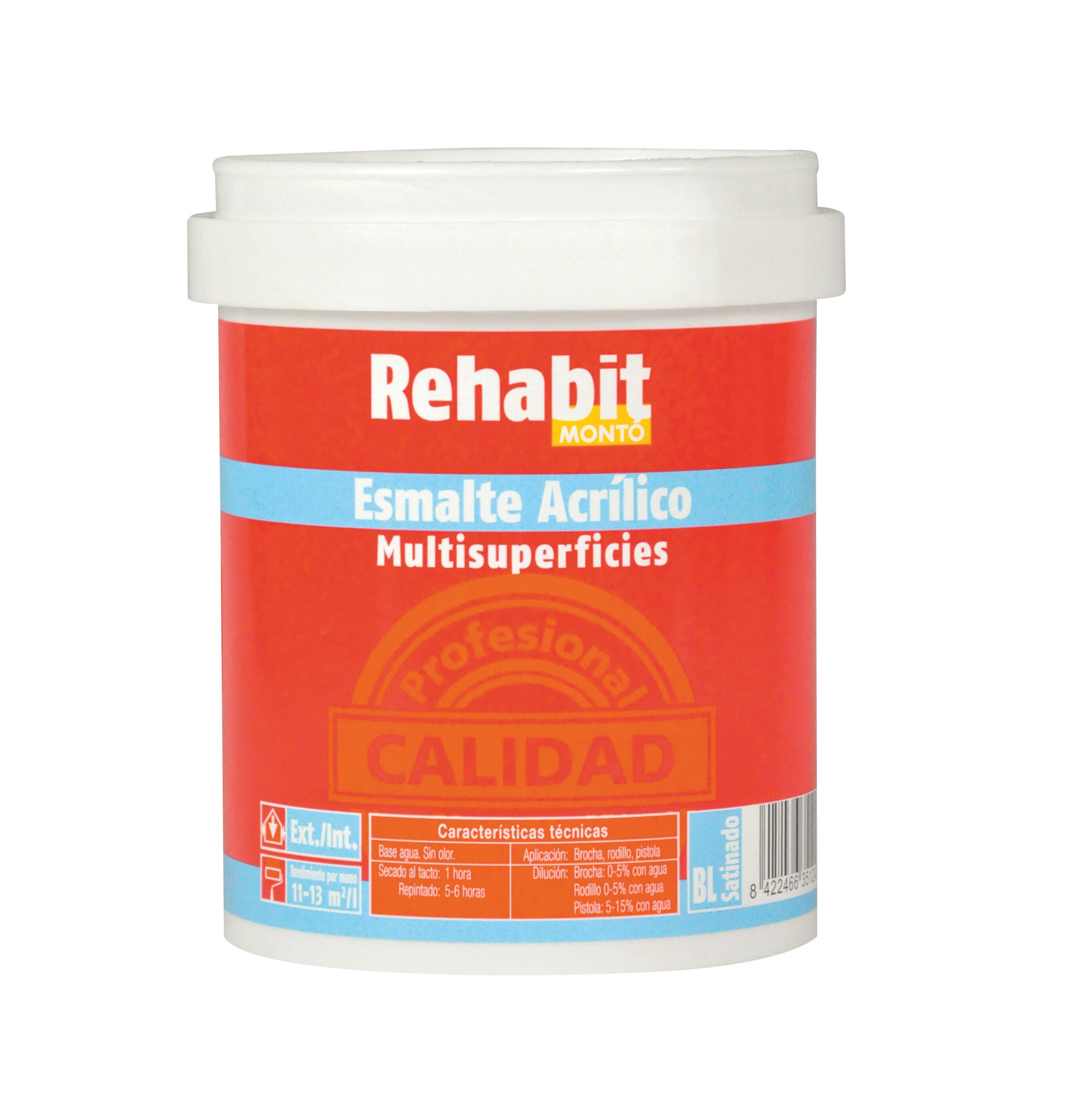 BASE ESMALTE ACRILICO BRILLANTE MONTO 750ML CLAROS - 2