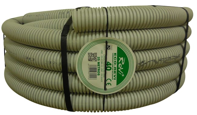 TUBO CORRUGADO LIBRE DE HALOGENOS GRIS 40MM 25M - 1