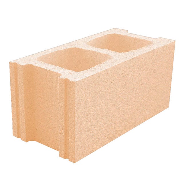 BLOQUE DE HORMIGÓN LISO BEIGE 39X19X14 CM - 1