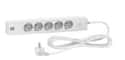 BASE MULTIPLE 5 TOMAS+2 USB CON CABLE 3X1.5MM2 3 METROS BLANCO SCHNEIDER - 1