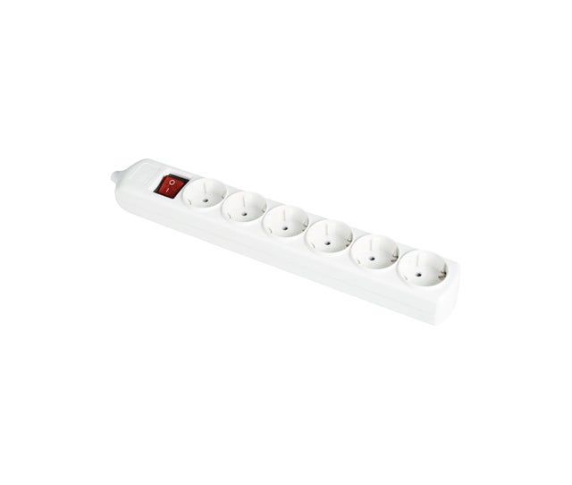 BASE MULTIPLE 6 TOMAS CON INTERRUPTOR SIN CABLE