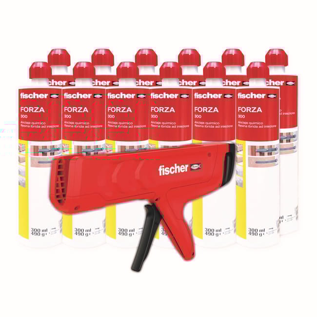 PACK 12 ANCLAJE QUIMICO POLIESTER SIN ESTIRENO FORZA 300 ML + PISTOLA - 1