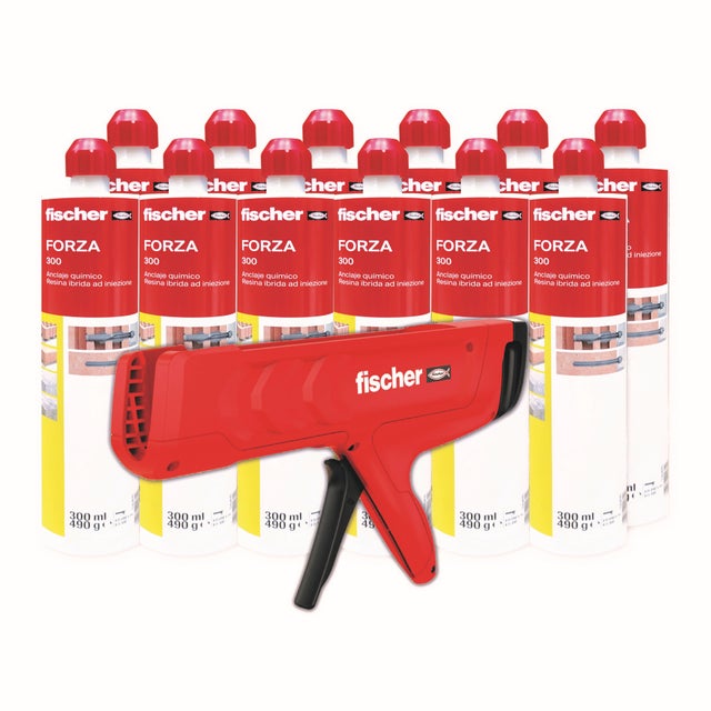 PACK 12 ANCLAJE QUIMICO POLIESTER SIN ESTIRENO FORZA 300 ML + PISTOLA