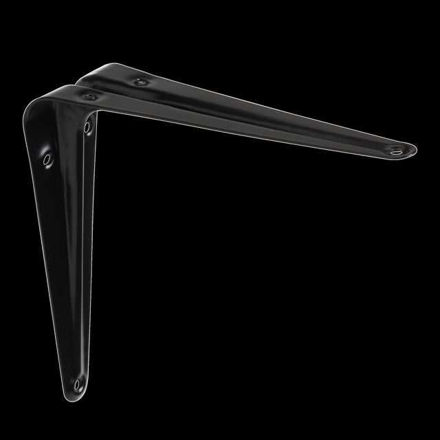 ESCUADRA PALOMILLA CON NERVIO NEGRA 125 X 150 MM