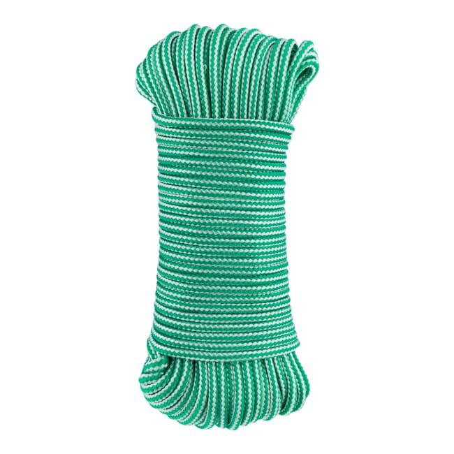 CORDON POLIPROPILENO 4  MM. 25 M BLANCO Y VERDE ROMBULL - 1