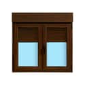 VENTANA PVC OSCILOBATIENTE  CON PERSIANA NOGAL 120X118CM - 1
