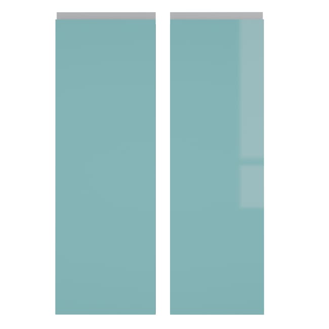 KIT 2 PUERTAS PARA MUEBLE DE COCINA ALICANTE AGUAMARINA BRILLO PET 70X68CM - 1