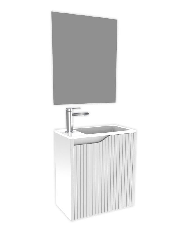 MUEBLE DE BAÑO CON LAVABO NOVA MINI BLANCO 50X33CM 1 PUERTA