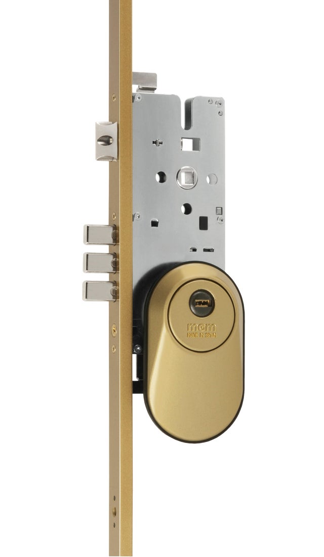 CERRADURA DE SEGURIDAD EMBUTIR  MULTIPUNTOS 502 AA  ORO MCM