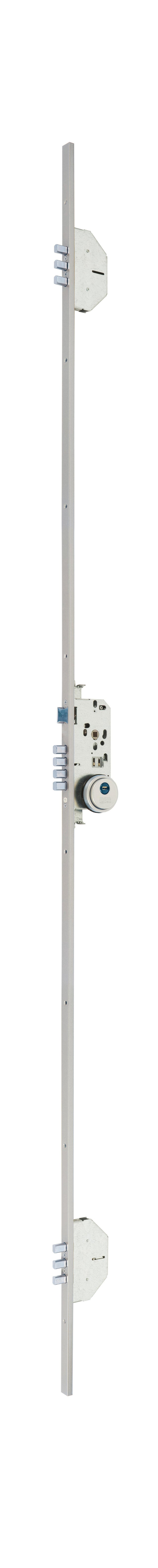 CERRADURA SEGURIDAD EMBUTIR PUERTA MADERA MULTIPUNTOS 702 3 PLATA MCM