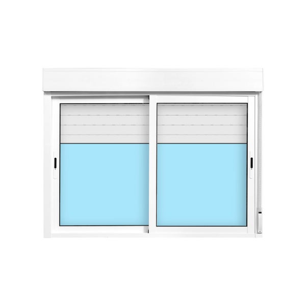 VENTANA ALUMINIO CORREDERA CON PERSIANA BLANCA 150X115CM