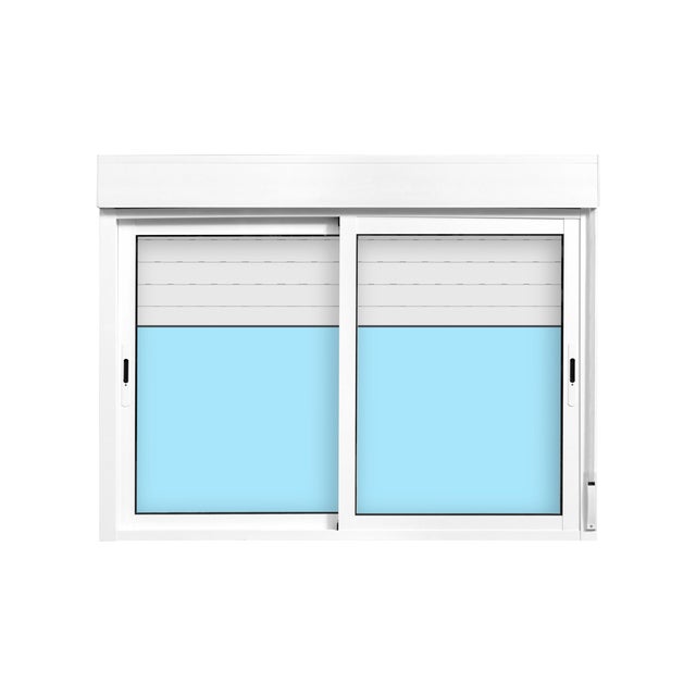 VENTANA ALUMINIO CORREDERA CON PERSIANA BLANCA 150X115CM