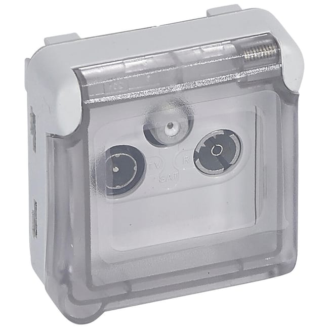 TOMA TV-SAT SERIE PLEXO COMPONIBLE GRIS IP55 - 1