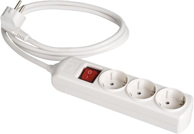 BASE MULTIPLE 3 TOMAS CON INTERRUPTOR CON CABLE 3X1.5MM2 1.5 METROS