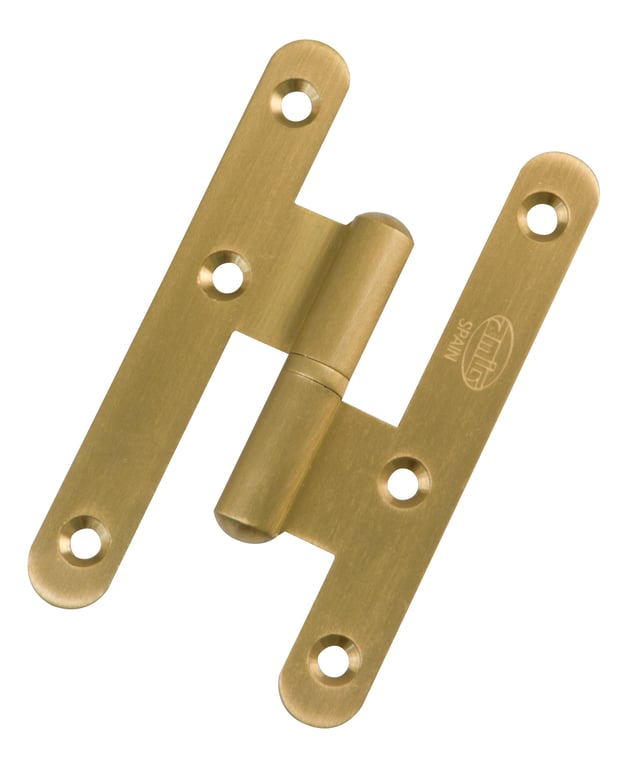 PERNIO BISAGRA DE PUERTA 9.5 CM  PALA REDONDA IZQUIERDA  LATON 