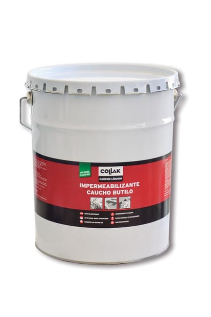 IMPERMEABILIZANTE ANTIGOTERAS DE CAUCHO COLLAK 24KG ROJO TEJA - 1