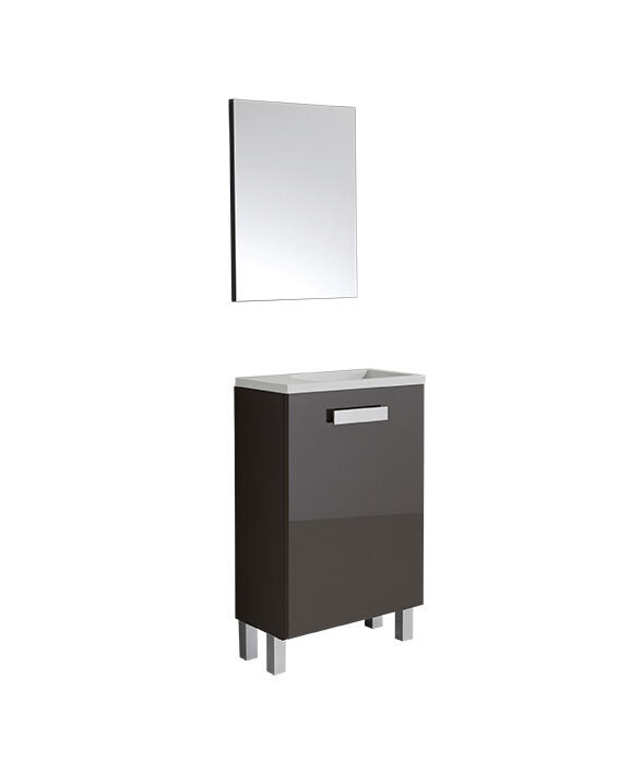 CONJUNTO MUEBLE DE BAÑO MINI ANTRACITA 33X49CM - 2