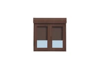 VENTANA PVC OSCILOBATIENTE  CON PERSIANA NOGAL 120X138CM - 1