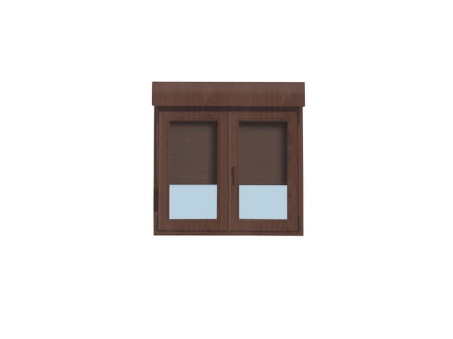 VENTANA PVC OSCILOBATIENTE  CON PERSIANA NOGAL 120X138CM