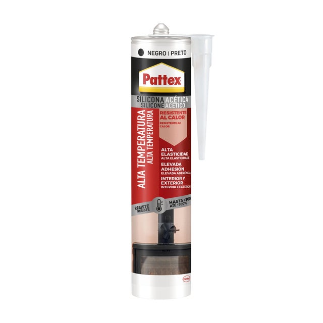 SILICONA ACÉTICA PARA ALTAS TEMPERATURAS 300ML NEGRA