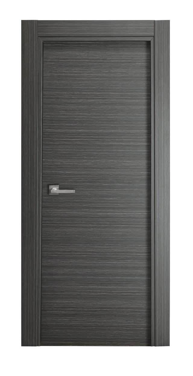 PUERTA INTERIOR EN BLOCK VINILO ACADO CEDRO GRIS LISA 92,5 CM IZQUIERDA