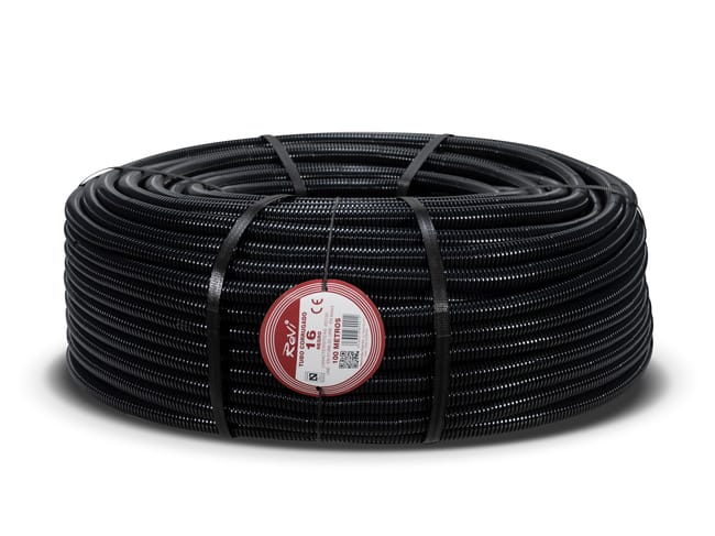 TUBO CORRUGADO ARTICULADO NEGRO 16MM 100M - 1
