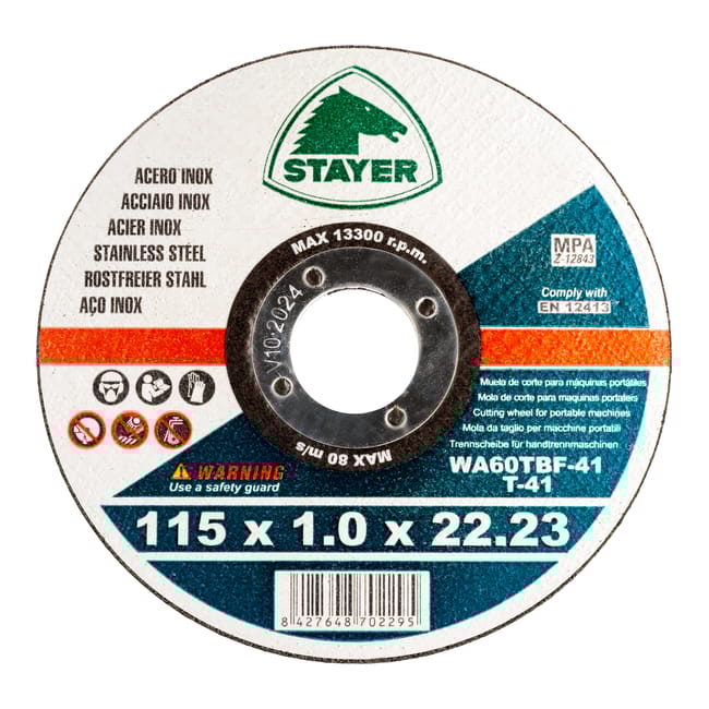 DISCO AMOLADORA CORTE FINO METAL INOX 115MM STAYER - 1