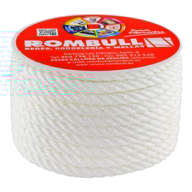 CUERDA POLIPROPILENO CABLEADA  10MM. 23M BLANCA ROMBULL