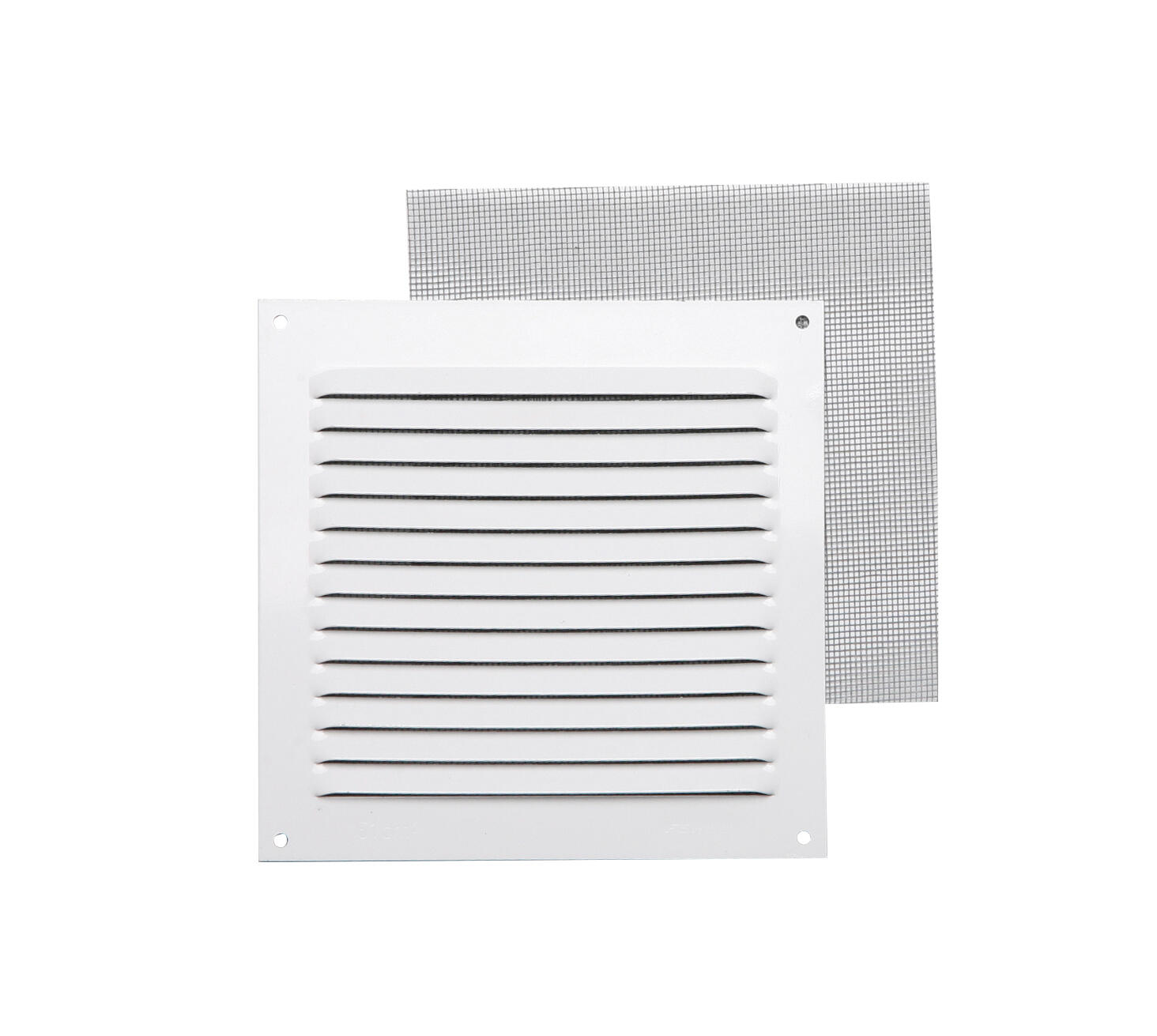 REJILLA DE VENTILACION CON MOSQUITERA SOBREPONER ALUMINIO BLANCO 20 X 20 CM. ESPESOR 0.8  MM - 3