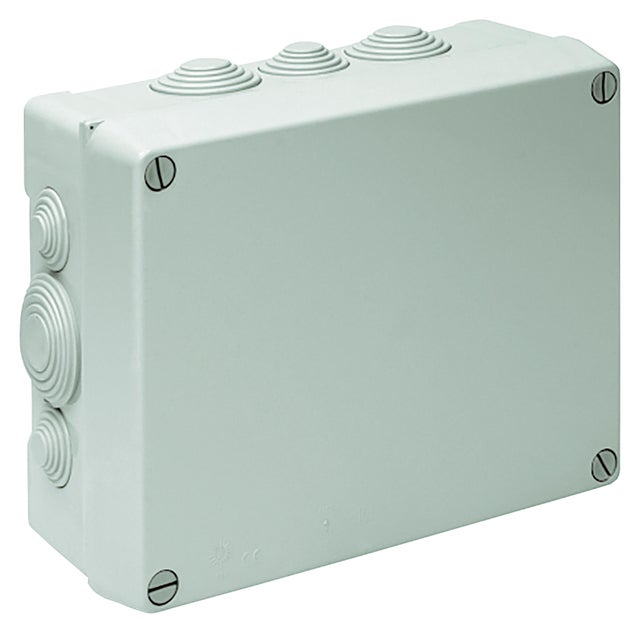CAJA DE REGISTRO ELÉCTRICO ESTANCA 310X240X125MM PARA SUPERFICIE DE EXTERIOR CON TAPA DE TORNILLO