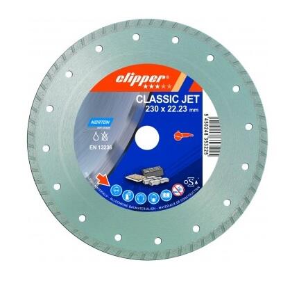 DISCO DE DIAMANTE AMOLADORA CORTE GENERAL DE OBRA BANDA CONTÍNUA TURBO CLASSIC 230MM CLIPPER