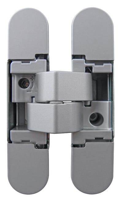 BISAGRA OCULTA EN ACERO Y ZAMAK PLATA - 1