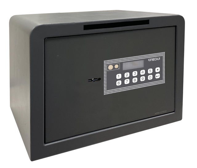 CAJA FUERTE ELECTRÓNICA DE APERTURA CÓDIGO DE SOBREMESA DE TAMAÑO MEDIO 16L ARREGUI