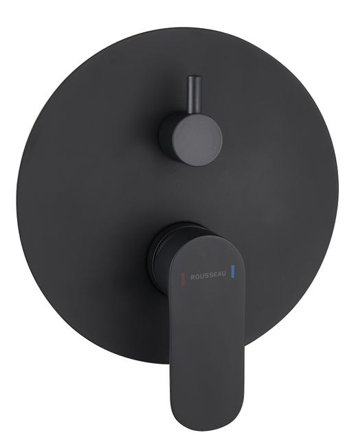 MONOMANDO DE DUCHA EMPOTRADO REDONDO NEGRO - 1