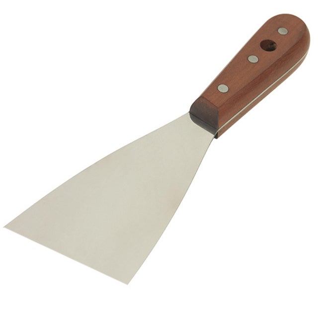 ESPATULA INOX FLEXIBLE OBLICUA MANGO MADERA 70MM PENTRILO