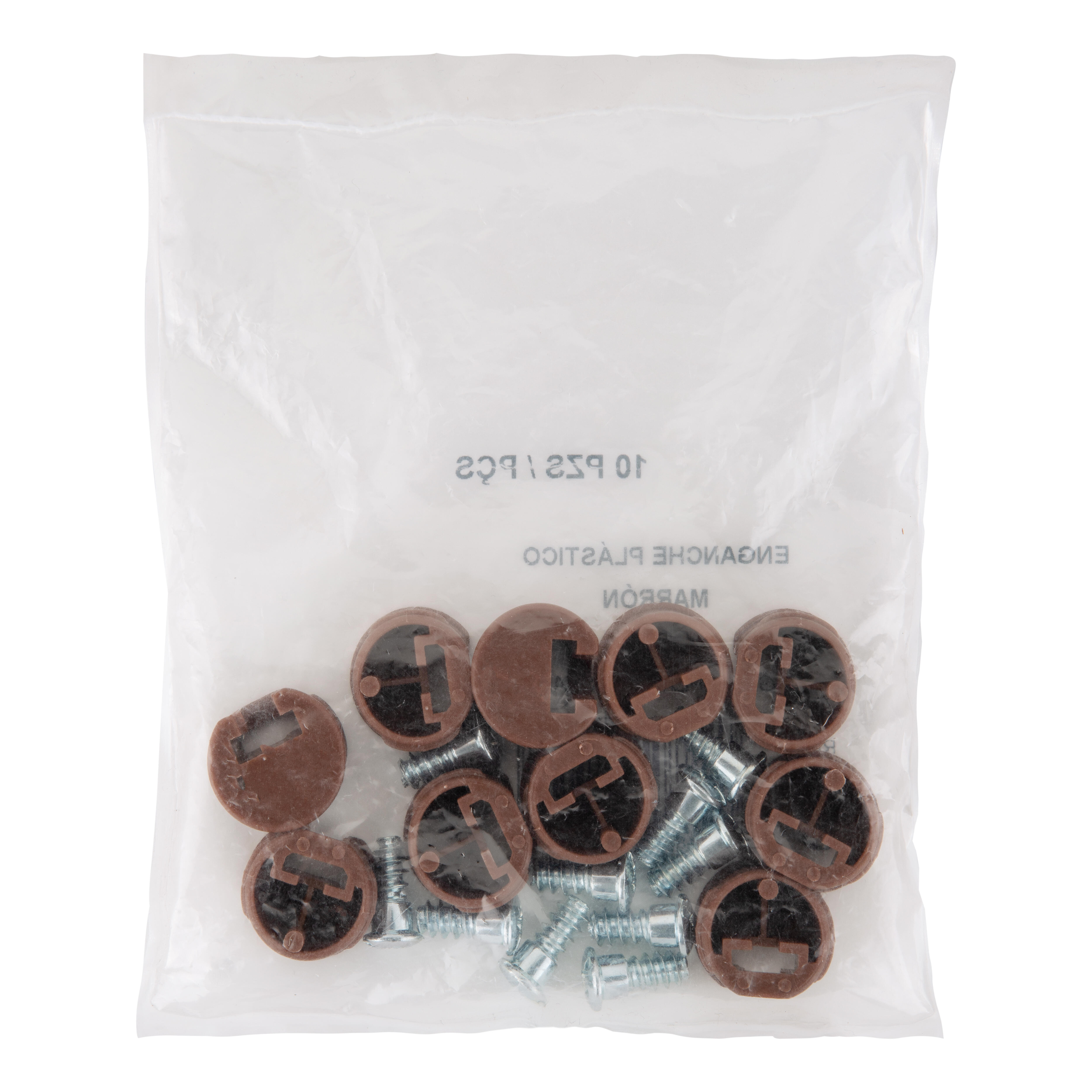 SOPORTE INVISIBLE A PRESION PLASTICO  20 MM MARRON. 10 UDS - 3