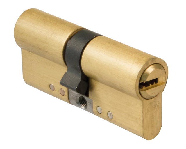 BOMBÍN CERRADURA DE ALTA SEGURIDAD 40X40MM CON 5 LLAVES LATON AMIG 10000